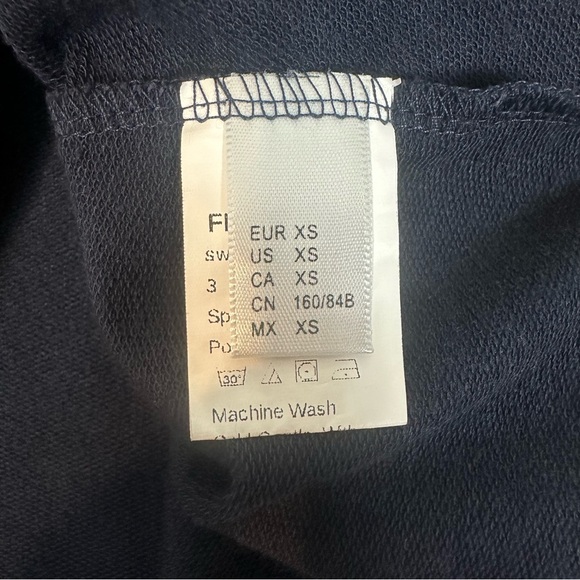 Sheer Fairy Goth Top Mesh Floral Embroidery Sleeve Tunic‎ Navy Crew Neck Wms XS - Picture 11 of 12